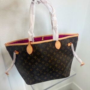 Designer Monogram Tote with Hot Pink Lining